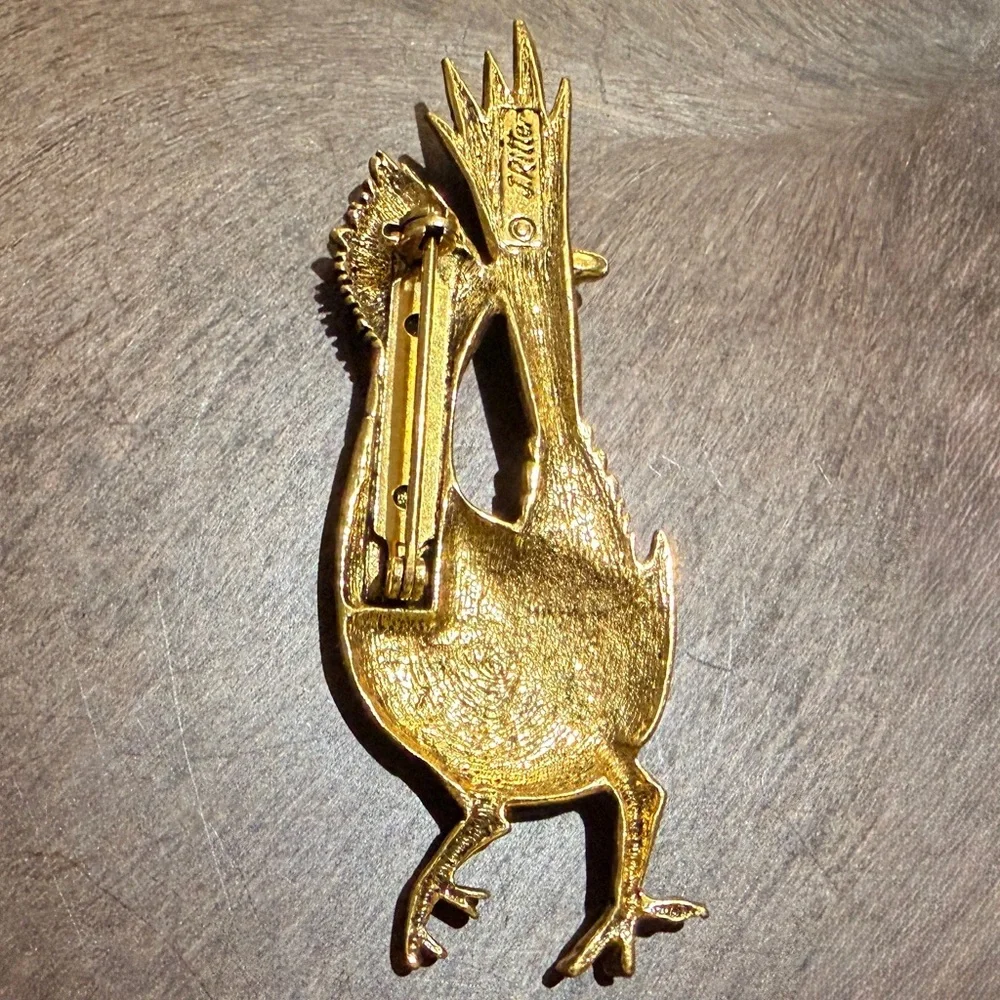 Vintage Roadrunner Brooch J Ritter Signed Bird Pin - Picture 8 of 12